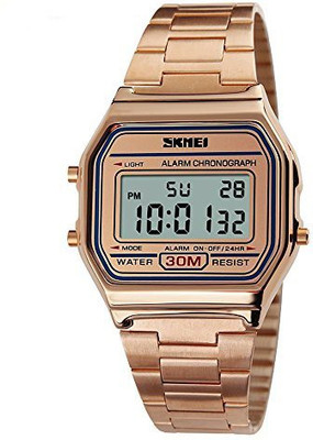 

Skmei gold22566 SKMEI 1123 30M Waterproof LED Japanese-quartz Stainless Steel Movement For Men And Women Watches Watch - For Men