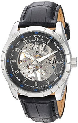 

Lucien Piccard Black24807 Lucien Piccard Men's 'Hampton' Mechanical Hand Wind Stainless Steel and Leather Casual Watch, Color:Black (Model: LP-40028M-01) Watch - For Men