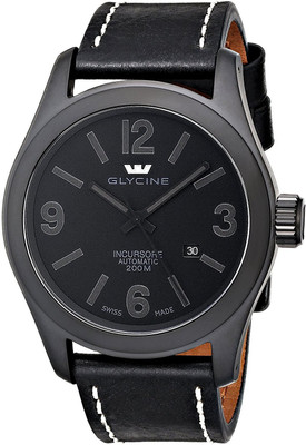 

Glycine Black14265 Glycine Men's 3874-999-LB9B "Incursore" Stainless Steel Automatic Watch with Black Leather band Watch - For Men