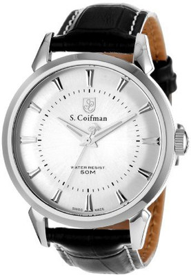 

S Coifman Silver9045 S. Coifman Men's SC0281 S. Coifman Silver Dial Black Leather Watch Watch - For Men