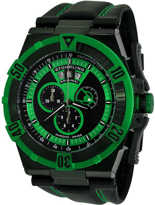 

Stuhrling Original Black 2544 Stuhrling Original Men's 220XL.332P571 Aviator Falcon Blazer Swiss Quartz Multi Function Green Watch Watch - For Men
