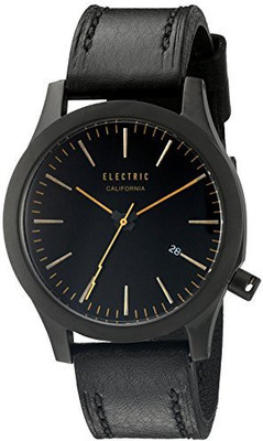 

Electric Black17223 Electric Unisex EW0080050055 FW03 Analog Display Japanese Quartz Black Watch with Leather Strap Watch - For Men & Women