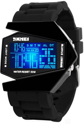 

Gosasa blue20445 Gosasa Men Sports Military Watches 5 ATM Digital Airplane Shaped Fashion LED Colorful Light Men Watch (Black) Watch - For Men