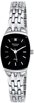 

Armitron Black13185 Armitron Women's 75/5195BKSV Cushion Case Diamond Accented Black Dial Silver-Tone Bracelet Watch Watch - For Women