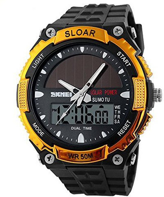 

Skmei Gold25632 SKMEI 1049 Solar Energy Japanese-quartz LED And Pointer Display 50M Waterproof Multi-function Watches Watch - For Men