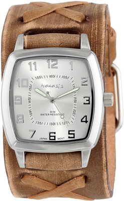 

Nemesis Silver153 Nemesis Men's BFX017S Classic Vintage Brown X Leather Cuff Band Quartz Watch Watch - For Women