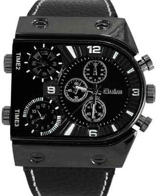 

Oulm Black8712 Oulm Analog Quartz Black U-type Dials Men Leather Wrist Watch Watch - For Men