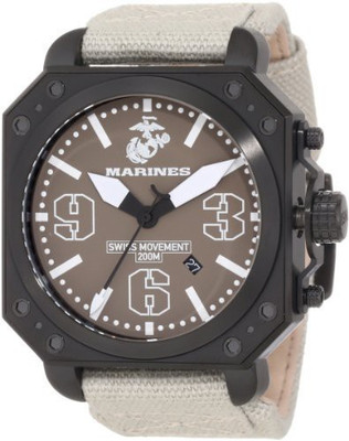 

Wrist Armor Brown 2631 Wrist Armor Men's WA145 C4 Stainless Steel Analog Display Swiss Quartz Watch with Beige Canvas Strap Watch - For Men