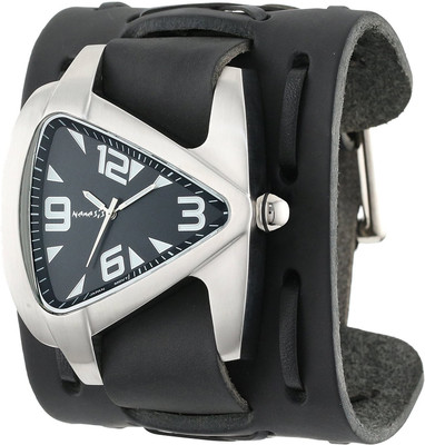 

Nemesis Black87 Nemesis Men's WXB011K Signature Stainless Steel Teardrop Black Dial Leather Cuff Watch Watch - For Men