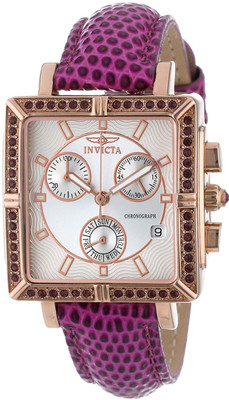 

Invicta Silver 7101 Invicta 10336 Women's Wildflower Classique Quartz Crystal Accented Purple Watch w/ 7-Piece Leather Strap Set Watch - For Women