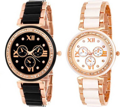 

Septem Oxhoxy Mac Chronograph Pattern Black&white Watch combo - For Girls Watch - For Girls
