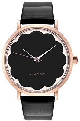 

Wristology black20061 WRISTOLOGY Olivia Womens Scalloped Rose Gold Boyfriend Watch Black Patent Leather Strap Watch - For Women