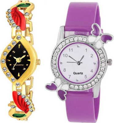 

HN Enterprise Combo2-BF-PURPLE-MOR-GOLD2804 Watch - For Women