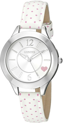 Geneva Silver17355 Geneva Women's FMDX312C Analog Display Japanese Quartz White Watch Watch - For Women
