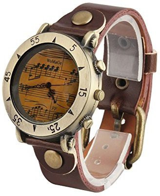 

ShoppeWatch brown21765 ShoppeWatch Mens Watch Brown Dial Music Symbols Leather Band Reloj Hombre SW568-1DKBR Watch - For Men