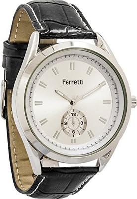 

Ferretti White13164 Men's Watches by Ferretti - Silver With Genuine Black Leather Band Watch - Make Every Second Count - FT12503 Watch - For Men