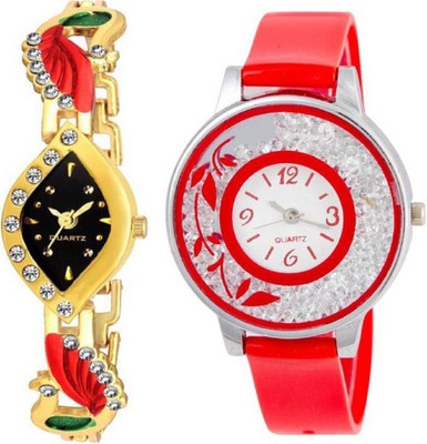 

HN Enterprise Combo2-189-RED-MOR-GOLD2804 Watch - For Women