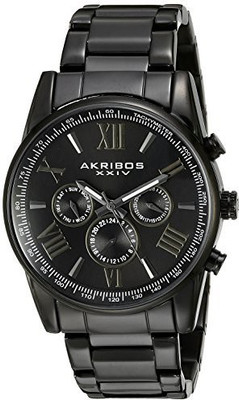 Akribos XXIV Black19395 Akribos XXIV Men's AK904BK Black Multi-Function Quartz Bracelet Watch Hybrid Watch - For Men