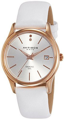 

Akribos XXIV Silver19506 Akribos XXIV Women's AK879WTR Quartz Movement Watch with Silver Dial and White Leather Strap Watch - For Women