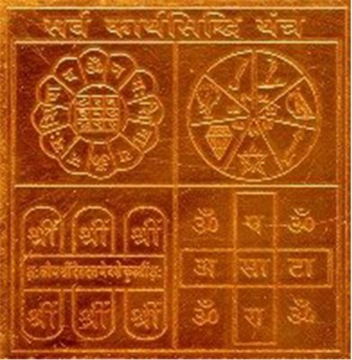 Kesar Zems Copper Plated Sarva Karya Sidhhi Yantra Copper Yantra