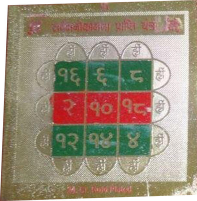 Kesar Zems Golden Plated Sarva Mano Kamna Prapti Yantra Plated Yantra