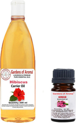 

Gardens Of Aroma Geranium Essential Oil And Hibiscus Carrier Oil(210 ml)