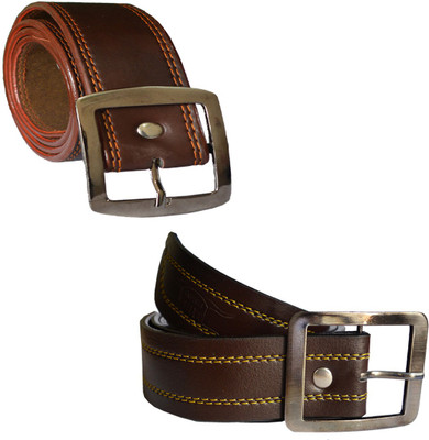 Sun Shopping Men Formal Brown Synthetic Belt