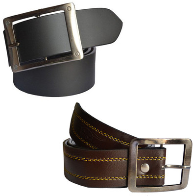 

Sun Shopping Men Formal Multicolor Synthetic Belt, Black:brown