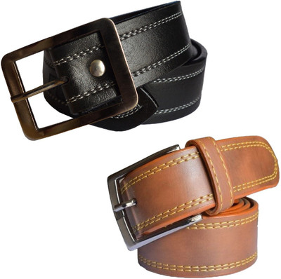 

Sun Shopping Men Formal Multicolor Synthetic Belt, Black:tan