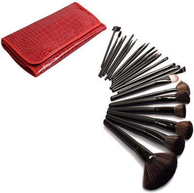 

Zafos store 24 Pieces Professional Makeup Brush Set with Travel and Carry Case Travel Makeup Brush Fan, Foundation Brush Powder Brush Face Brush Blush Brush Eyeshadow Brushes Eyeliner Brush Best Makeup Brushes for Theater, Women and Girls (Pack Of 24 Pcs 