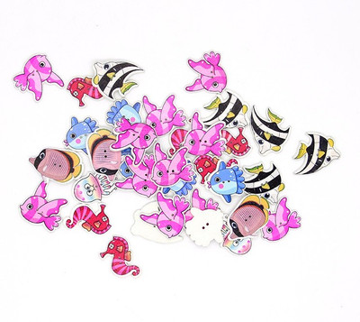 

iDream Colourful Fish Style Wooden Buttons(Pack of 40)