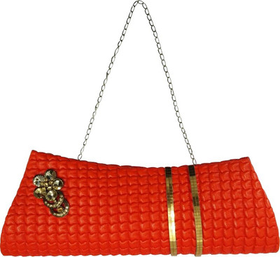 

Everglitz Casual, Party Orange Clutch