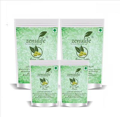 

zenulife Green Coffee Beans for weight loss 250 Gm Pack of 4 Instant Coffee(4 x 62.5 g, Green Coffee, Unflavoured Flavoured)
