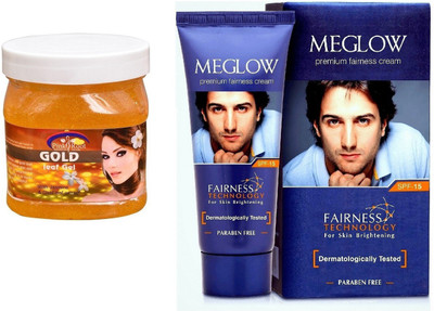 

Pink Root Gold Leaf Gel 500ml and Meglow Premium Fairness Cream SPF-15(Set of 2)