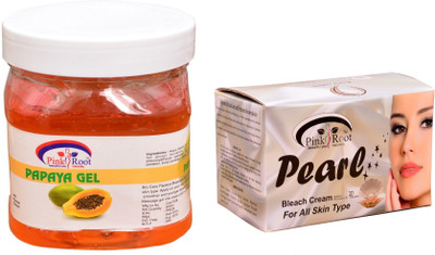

Pink Root Pearl Bleach 250gm, Papaya Gel 500ml(Set of 2)