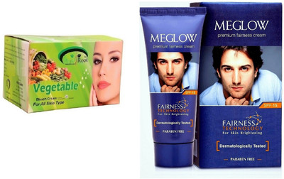 

Pink Root Vegetable Bleach 250g and Meglow Premium Fairness Cream SPF-15(Set of 2)