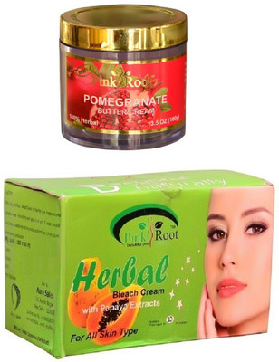 

Pink Root Herbal Bleach 250gm, Pomegranate Butter Cream 100gm(Set of 2)