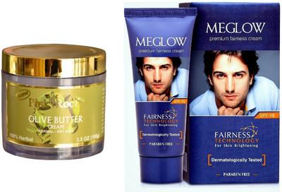 

Pink Root Olive Butter Cream 100gm and Meglow Premium Fairness Cream SPF-15(Set of 2)