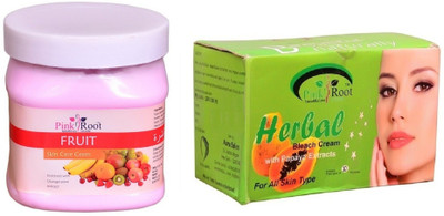 

Pink Root Herbal Bleach 250gm, Fruit Cream 500ml(Set of 2)