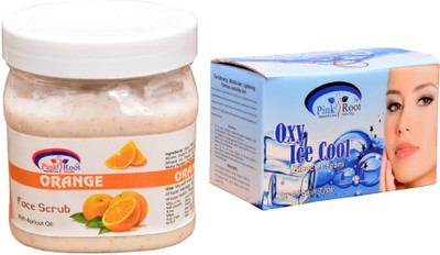 

Pink Root Oxy Ice Cool Bleach 250gm, Orange Scrub 500ml(Set of 2)