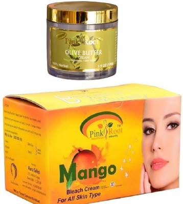 

Pink Root Mango Bleach 250gm, Olive Butter Cream 100gm(Set of 2)