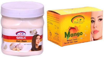 

Pink Root Mango Bleach 250gm, Garlic Hair Mask 500ml(Set of 2)