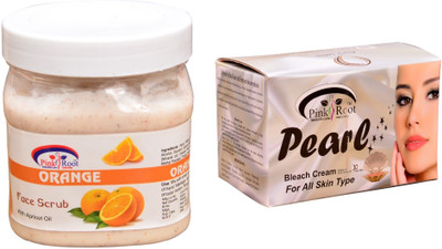 

Pink Root Pearl Bleach 250gm, Orange Scrub 500ml(Set of 2)
