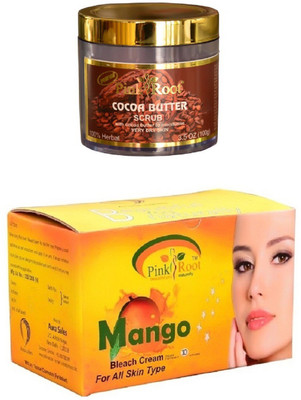 

Pink Root Mango Bleach 250gm, Cocoa Butter Scrub 100gm(Set of 2)