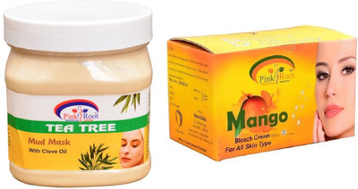 

Pink Root Mango Bleach 250gm, Tea Tree Mud Mask 500ml(Set of 2)