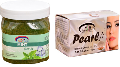 

Pink Root Pearl Bleach 250gm, Mint Scrub 500ml(Set of 2)