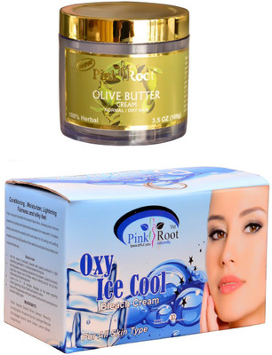 

Pink Root Oxy Ice Cool Bleach 250gm, Olive Butter Cream 100gm(Set of 2)