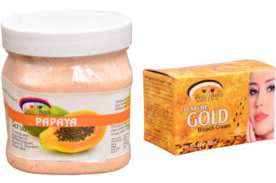 

Pink Root Gold Bleach 250gm, Papaya Scrub 500ml(Set of 2)
