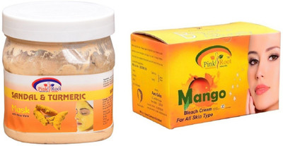 

Pink Root Mango Bleach 250gm, Sandal & Turmeric Mask 500ml(Set of 2)