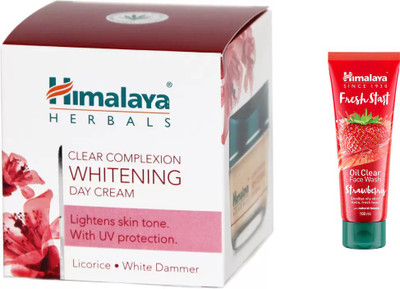 

Himalaya Clear Complexion Whitening Day Cream, Fresh Start Oil Clear Strawberry Face Wash(Set of 2)